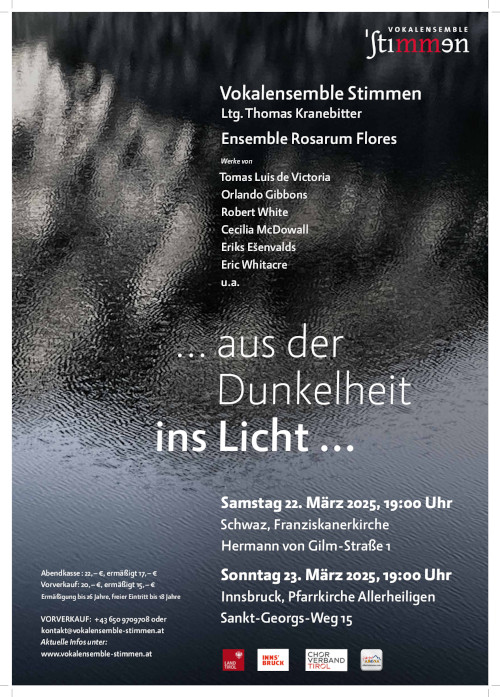 Plakat "aus der Dunkelheit ins Licht"